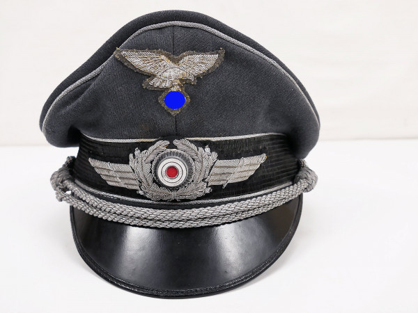 Original WK2 Schirmmütze Luftwaffe Offizier Pilot