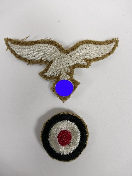 Satz Effekten Luftwaffen Tropen Mützenadler + Kokarde Schiffchen Afrikakorps