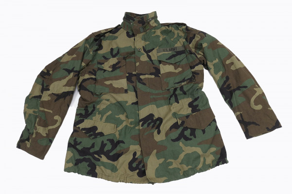Top! US Cold Weather Field Jacket M65 Feldjacke Woodland Gr. Large Long Biker Tarnjacke