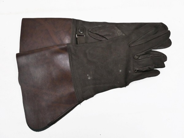 #4/ Wehrmacht Vintage Leder Handschuhe Kradmelder Flieger Stulpenhandschuhe RBNr.