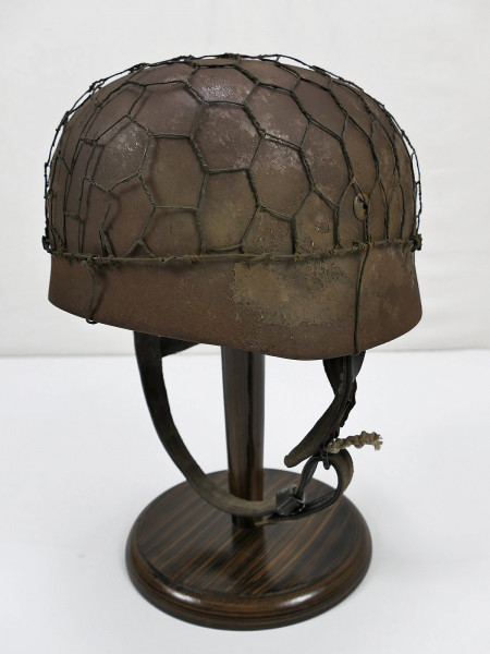 LW Fallschirmjägerhelm Stahlhelm M38 Luftwaffe mit Hühnerdraht Gr.60 Fallschirmjäger