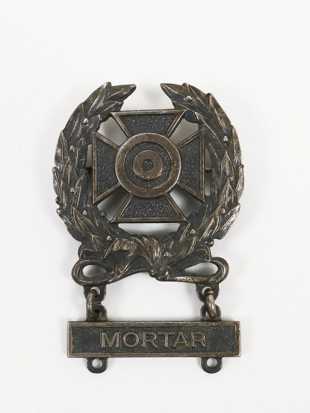 US Army WW2 Korea Expert Qualification Badge Pin mit Mortar Bar Anstecker Abzeichen Mörser