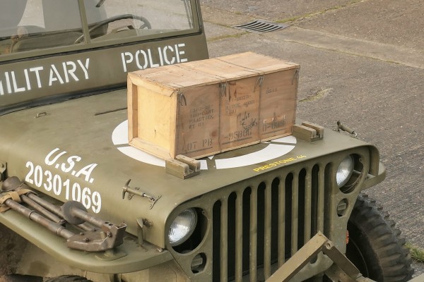 US Army Jeep Ammunition Box Munitionskiste Holz 100x Cartridge 40mm for Weapons UN 0339 #3