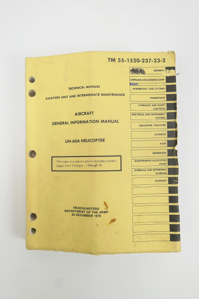 US Army Technical Manual Aircraft General Information Manual UH-60A Helicopter - December 1978