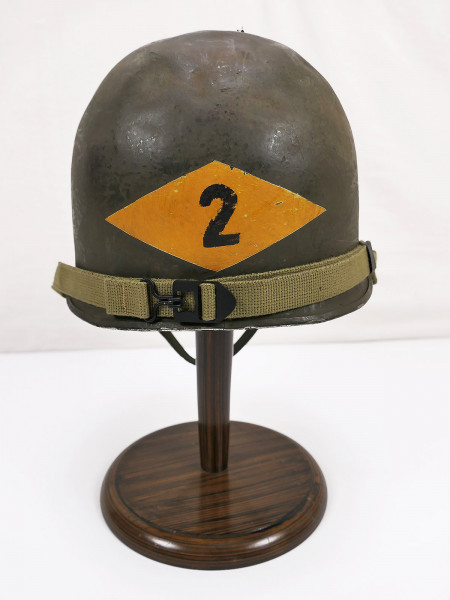 US ARMY Type WW2 M1 Stahlhelm 2nd RANGER Batt. painting helmet + Liner + Kinnriemen