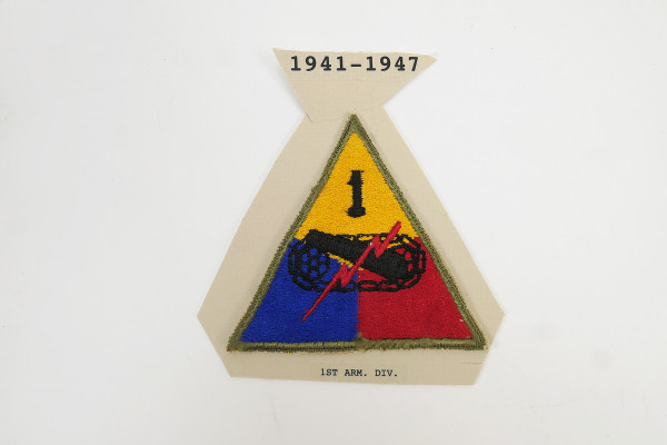 US ARMY WW2 Patch Ärmelabzeichen 1st Armored Division Panzerdivision 1941-1947