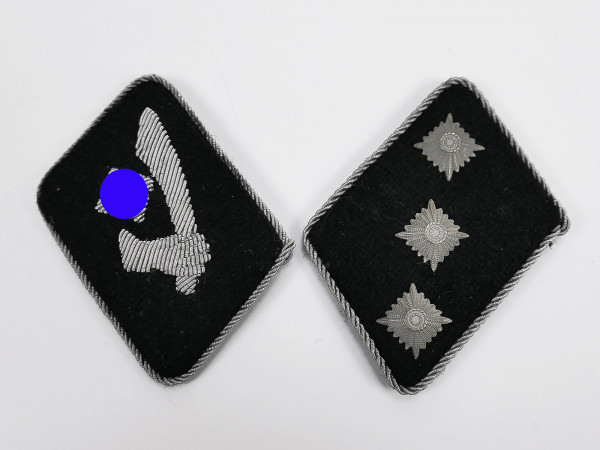 Waffen SS Bullion Kragenspiegel Offizier 13. Waffen Gebirgs Div. HANDSCHAR für Feldbluse