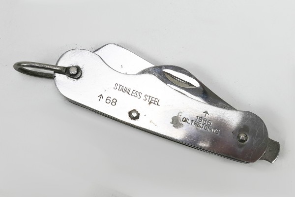 Original GB British Army Taschenmesser Pocket Knife Oil the Joints 1968 mit Sicherung