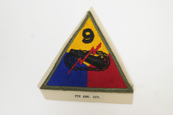 US ARMY WW2 Patch Ärmelabzeichen 9th Armored Division Panzerdivision 1941-1947