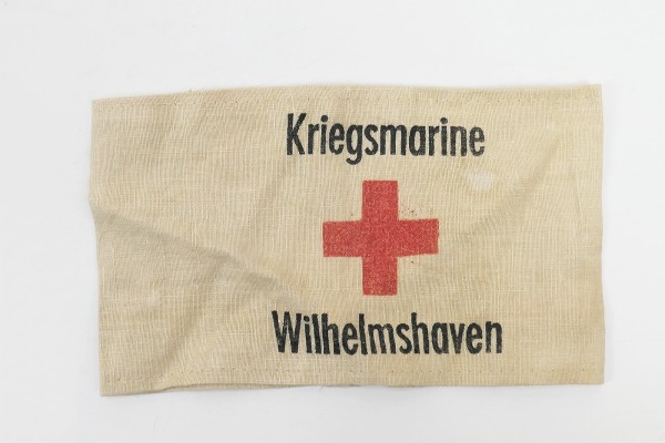 Sanitäter Armbinde Kriegsmarine Wilhelmshaven Rotkreuz 1943