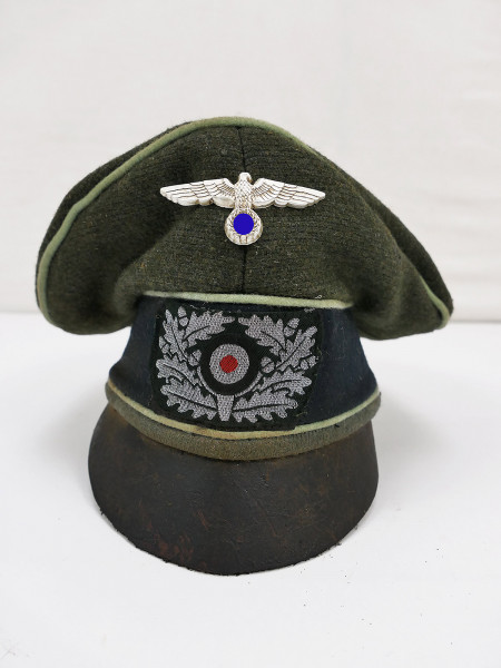 Wehrmacht Heeres Offiziers Schirmmütze Panzergrenadier Crusher Cap Gr.58 Effektenmix