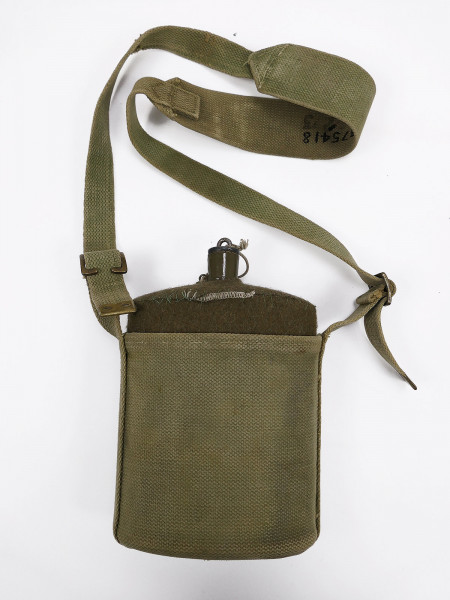GB WW2 Feldflasche 37 Pattern Wasserflasche englisch Webbing Beriemung Riemen