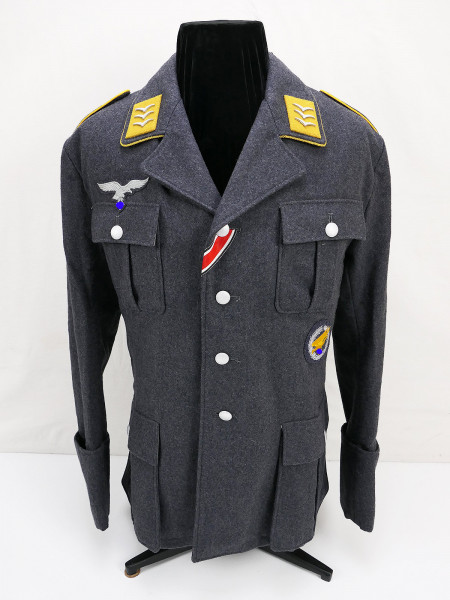 Luftwaffe Viertaschenrock OGefr. Fallschirmjäger Flieger Uniform Gr. XL komplett effektiert