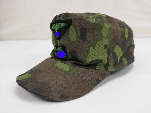 Waffen SS Feldmütze Eichenlaub Gr.58/59 Tarnmütze mit grünen Effekten