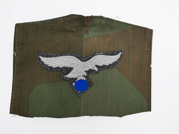 Brustadler blaugrau LW Luftwaffe Mannschaften gestickt auf Original Tarnstoff Knochensack