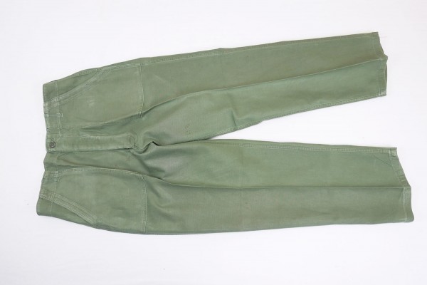 US ARMY Type I Vintage Trousers OG 107 Vietnam Hose Sateen Green - Größe 38x33