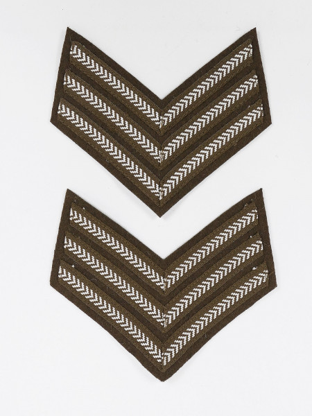 1x Pair GB WW2 British Army Rank Badge Stripes Sergeant Battle Dress Blouse