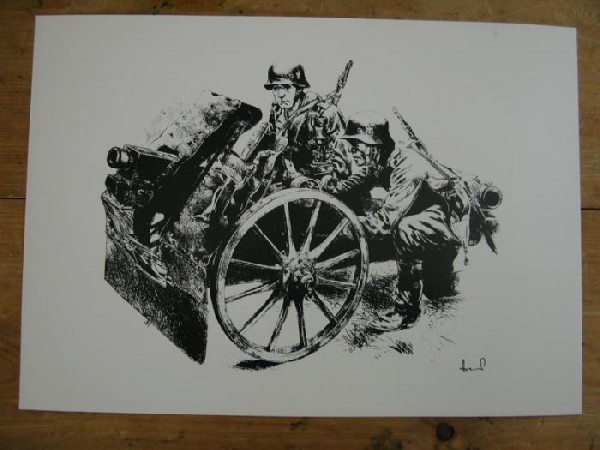 WH Kunstdruck leichte Infanterie Feldhaubitze