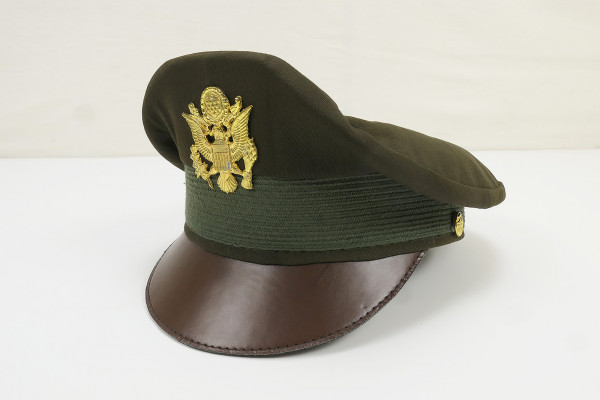 Einzelstück - US ARMY WW2 Officer Crusher cap VISOR HAT Schirmmütze Offizier 57/58