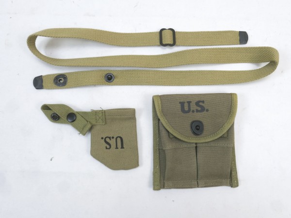 US ARMY Carbine M1 Set - Magazintasche Ammo Pouch / Trageriemen Sling / Mündungsschutz Muzzle Cover
