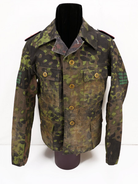 Waffen SS Tarnjacke Feldbluse Viertaschenrock Frontgeschneidert Camouflage Mix Polyspot Platane