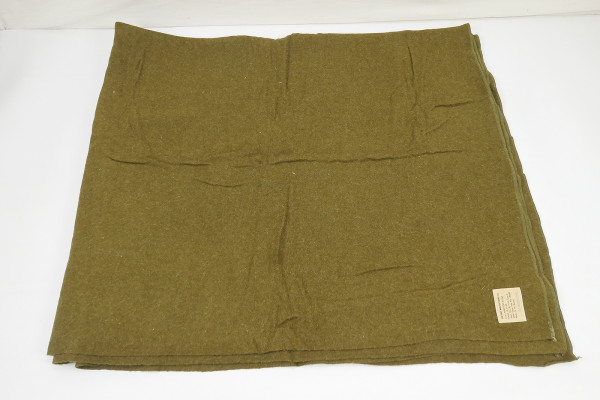 1942 Original US ARMY WW2 Wool Virgin Blanket OD Wolldecke Camp Decke