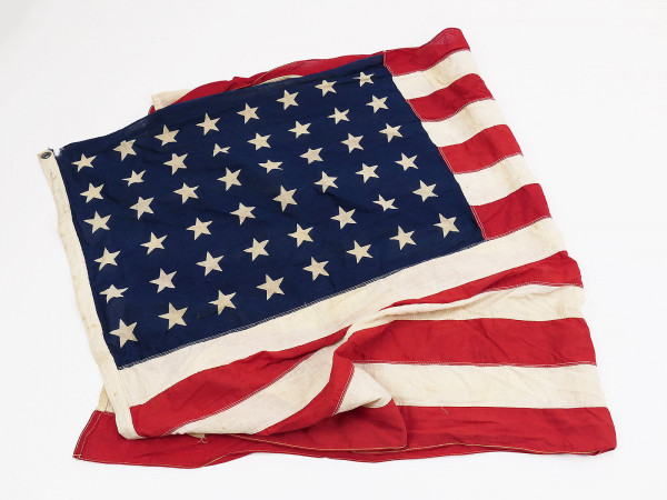 Original US ARMY WW2 Vintage Camp Jeep Fahne 48 Sterne Stars & Stripes Flagge