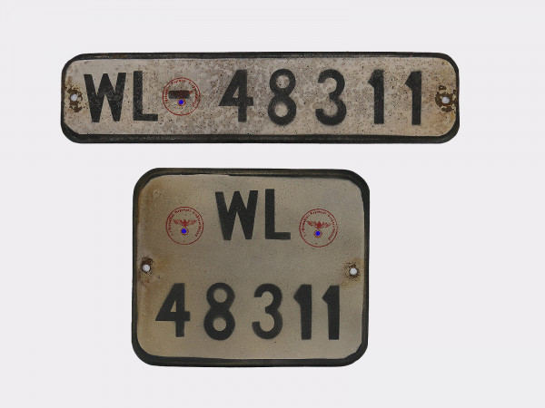 Luftwaffe Satz Nummernschild KFZ Kennzeichen Kübelwagen VW82 Schwimmwagen VW166