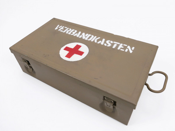 #D Wehrmacht Original KFZ Verbandkasten Rotkreuz Kiste Erste Hilfe Kasten mit Inhalt Verbandzeug