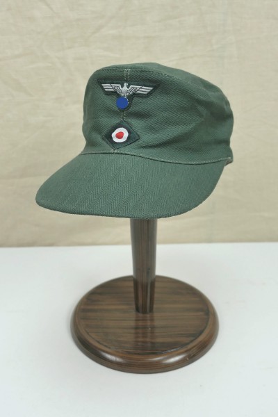 Wehrmacht HBT Feldmütze Drillich Mütze mit M36 Mützenadler und Kokarde Größe 58
