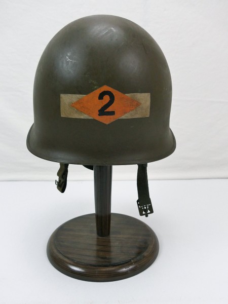 US ARMY Type WW2 M1 Stahlhelm 2nd RANGER Batt. painting helmet + Liner + Kinnriemen