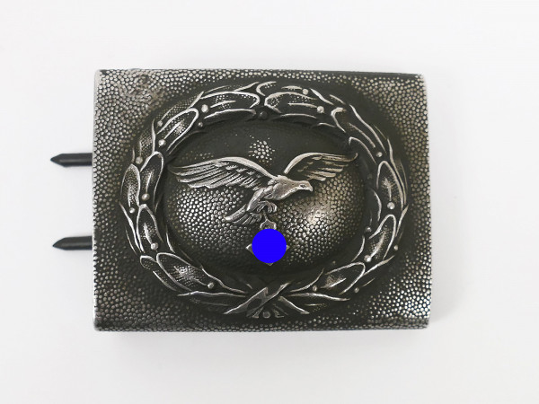 Einzelstück - Luftwaffe Aluminium Koppelschloss Assmann 39 2.Modell Blaugrau