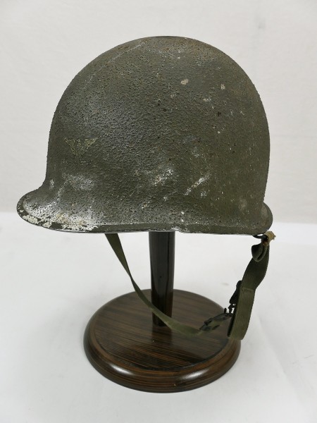 US ARMY WW2 M1 Stahlhelm Glocke mit Rest Wintertarnung mit Colonel Abzeichen und Liner