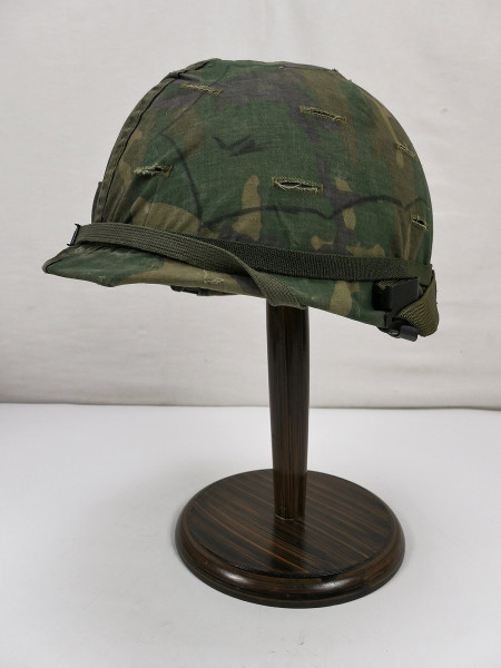 US M1 Stahlhelm Vietnam mit Original woodland Helmbezug + Helm Liner