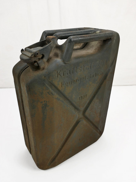 Original Wehrmacht Kraftstoff Kanister frühes Stück 1938 Einheitskanister 20L BAUTZEN