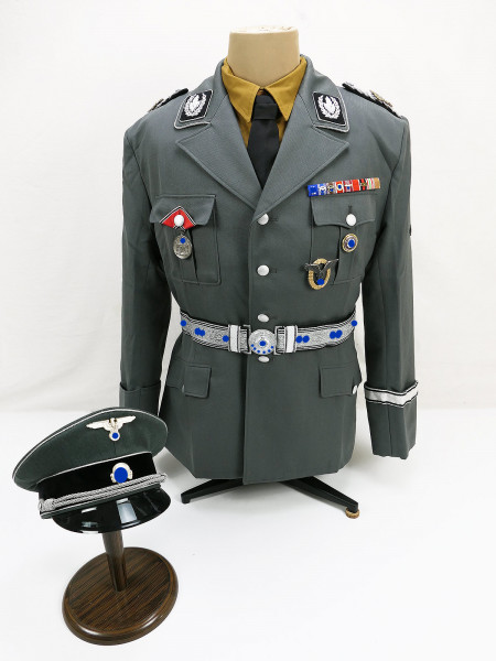 Uniform Ensemble Dienstrock Reichsführer SS mit Schirmmütze nach Vorlage Heinrich Himmler