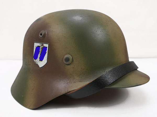 Waffen SS Stahlhelm M40 NORMANDIE SD Tarnhelm Gr.59/60