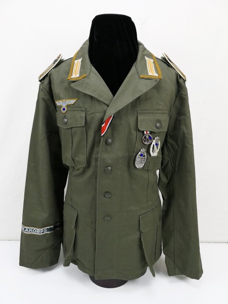 DAK Afrikakorps Heeres Viertaschenrock Feldbluse FW Tropen Uniform aus Museumsauflösung