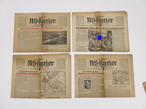 #K10/ 4x Stuttgarter NS-Kurier Zeitung 14.Jg. Ausgaben April 1944 Zeitschrift der NSDAP Gauorgan
