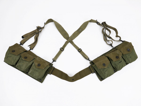 Type WW2 US Army BAR Ammo Belt + Original Suspenders 1942 Munitions Koppel