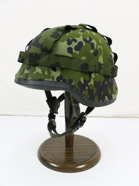 #5 Dänischer Gefechtshelm CF Gallet - Danmark Army Einsatz Helm mit Helmbezug Flecktarn Gr. Small