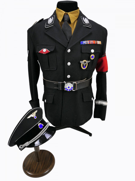 Schwarzes Uniform Ensemble Allgemeine SS M32 nach Vorlage Heinrich Himmler RFSS