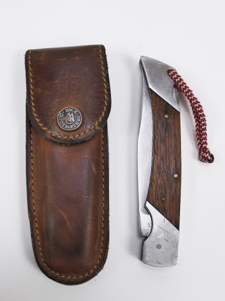 Survival Messer Klappmesser, TRAVELLER mit Klinge und Säge + Ledertasche