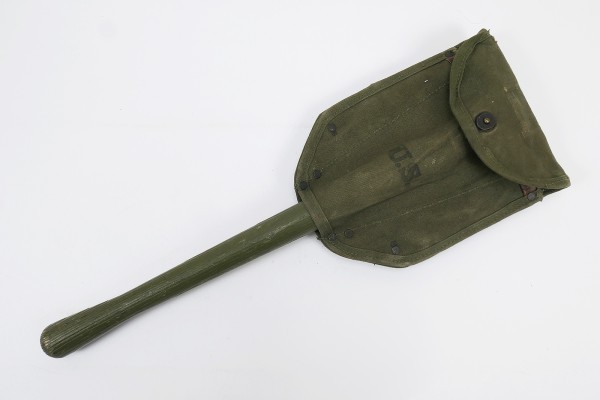 #16 ORIGINAL US ARMY WW2 Klappspaten mit Tasche Entrenching Tool