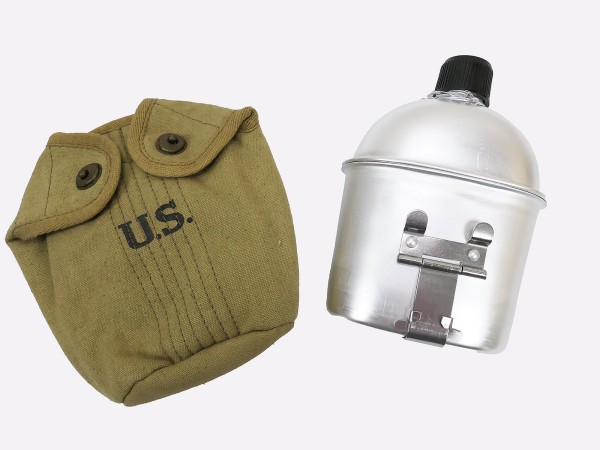 US ARMY WW2 Feldflasche mit Becher und Feldflaschenbezug
