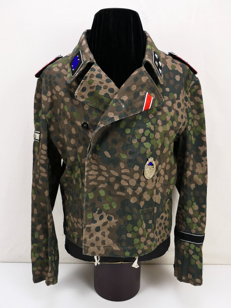 Waffen SS Erbsentarn Panzerjacke Sturmbannführer LAH Leibstandarte Tarnjacke Uniform