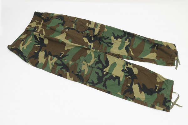US Army BDU Feldhose Combat Trousers Camouflage Woodland Tarnhose Small RIP STOP - Small