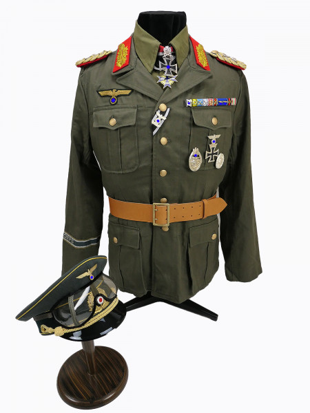 Uniform Ensemble Generalfeldmarschall Erwin Rommel Afrikakorps Koppel Schirmmütze Ritterkreuz