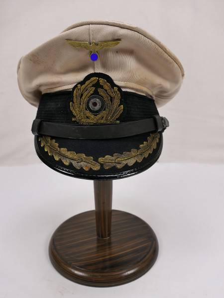 War Hat - Antike Kriegsmarine Schirmmütze Korvetten Kapitän Gr.56 aus U-Boot Sammlung