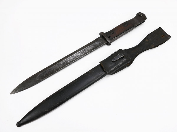 Original Bajonett 1915 Gewehr 98 Seitengewehr M84/98 mit Kaiserlicher Abnahme Erfurt + Koppelschuh